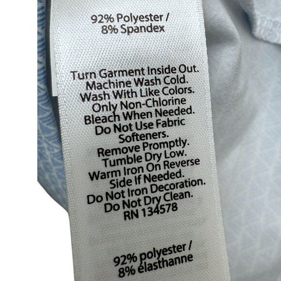 VINEYARD VINES Mens Polo Shirt Large Light Blue Print Performance Golf Preppy - Picture 9 of 9